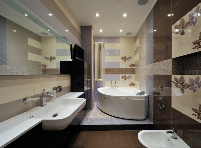 intérieur de salle de bain podium de style moderne