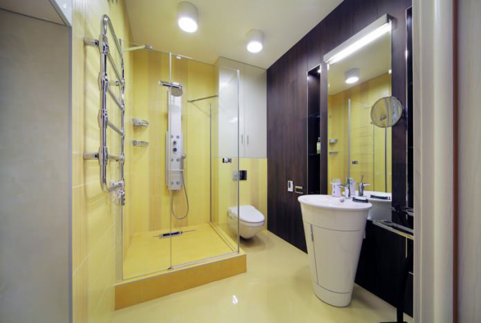intérieur de salle de bain moderne avec douche