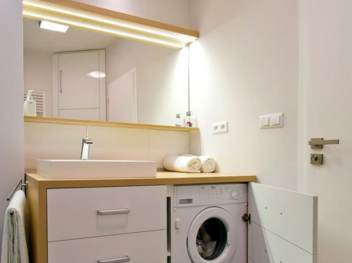 machine à laver moderne dans la salle de bain