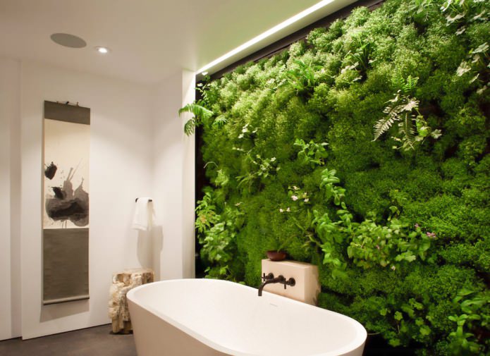 eco-friendly na interior sa banyo