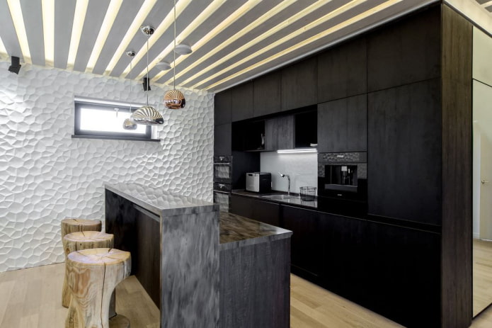 The design of the kitchen in an eco-style