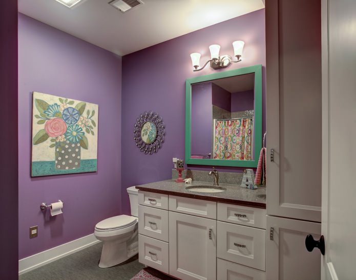 banheiro lilás