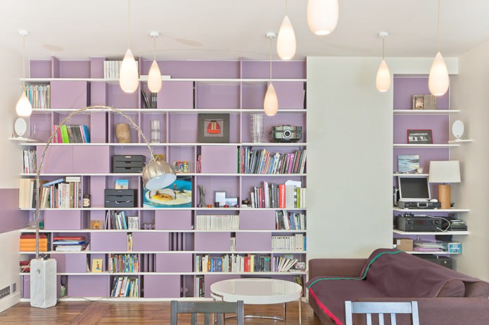 bibliothèque ouverte violette