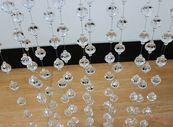 rideaux transparents avec perles