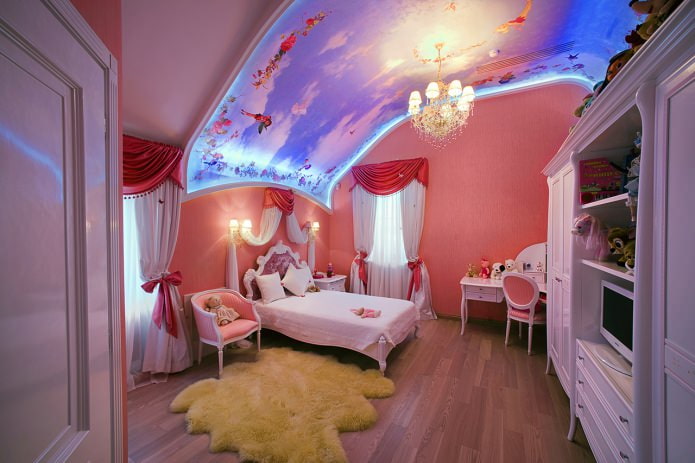design tematic dormitor pentru o fată