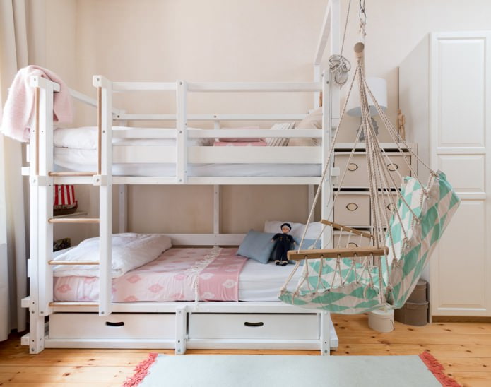 interijer spavaće sobe za djevojčice 6-8 godina