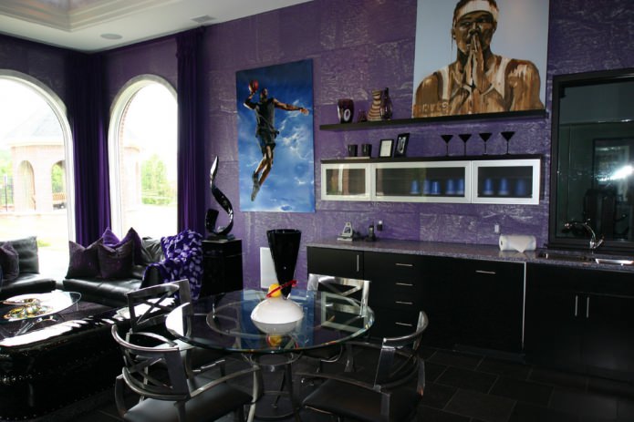 salon noir et violet