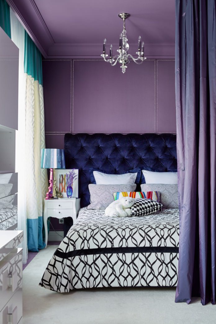 chambre bleu violet