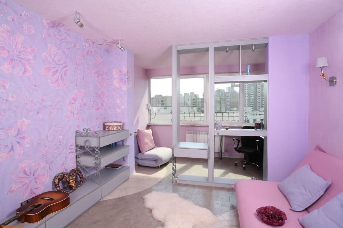 Lavender pink living room