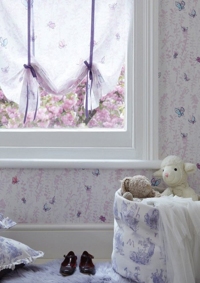 rideaux pour papiers peints lilas