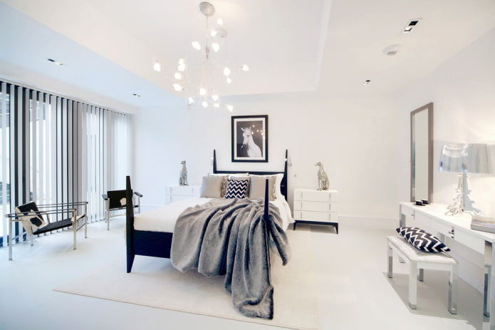 camera da letto con pareti bianche perfette senza decorazioni