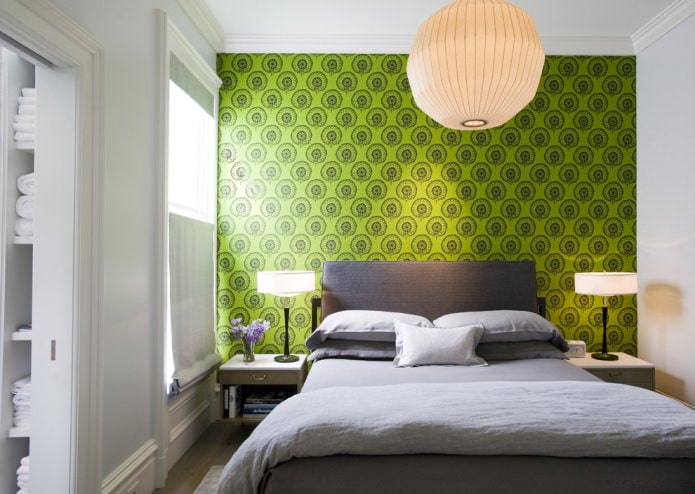 green wallpaper in a modern style