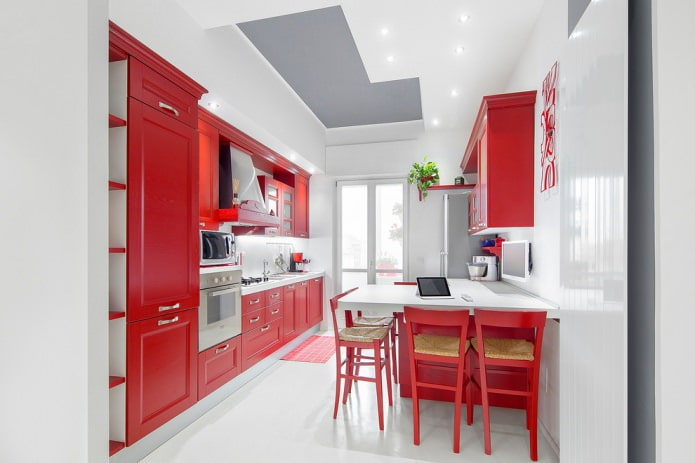Sarkanā un baltā virtuve