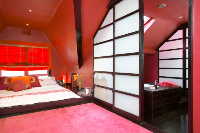 rødt soveværelse