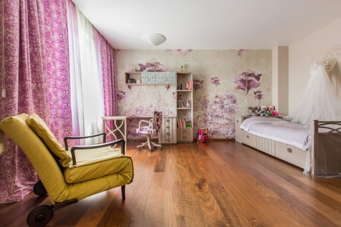 habitación rosa para una niña