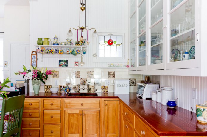 Boho style kitchen interior
