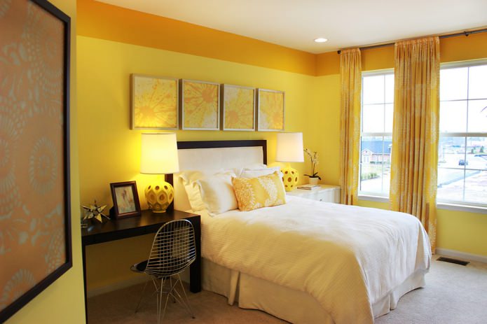 žuta spavaća soba