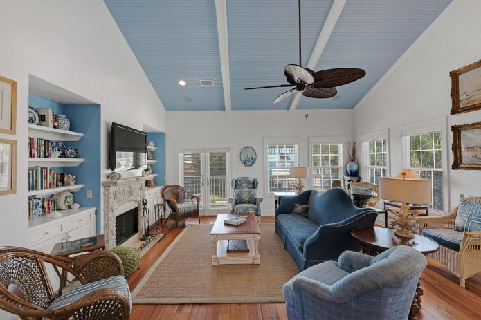 living room with ceiling type