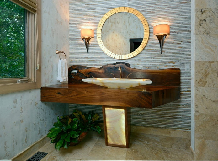 papier peint en bambou dans la salle de bain