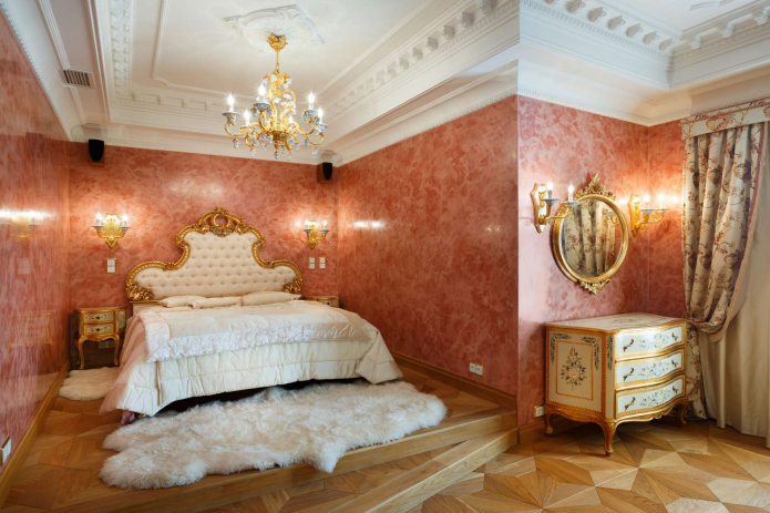 Dormitorio de papel tapiz veneciano