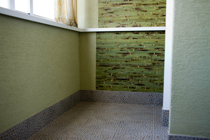 Partial wall decor with bamboo wallpaper