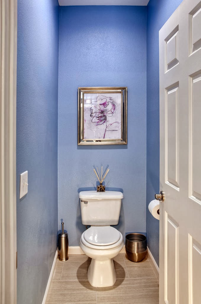 blue toilet wallpaper