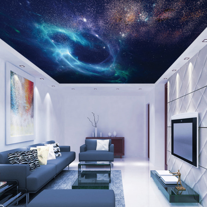 image d'une galaxie au plafond