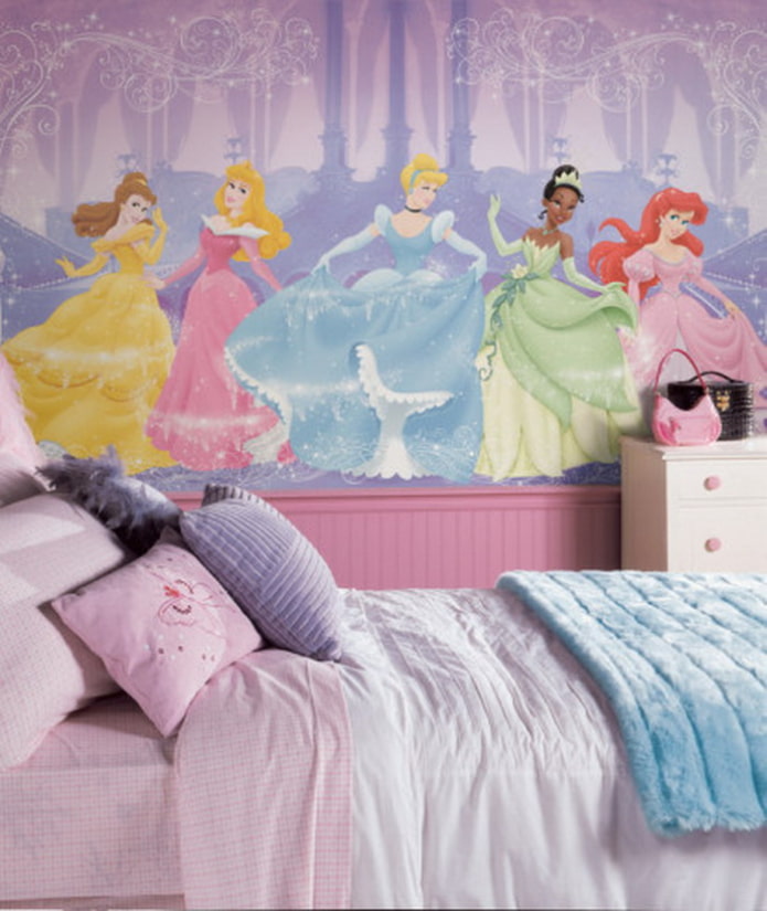 papier peint avec des princesses à l'intérieur