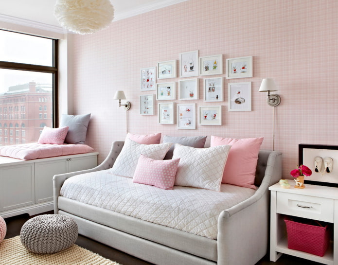 rožiniai tapetai