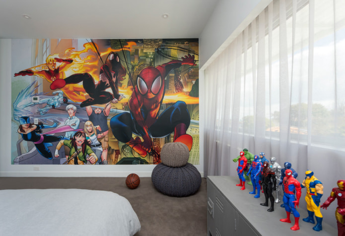 peinture murale spiderman