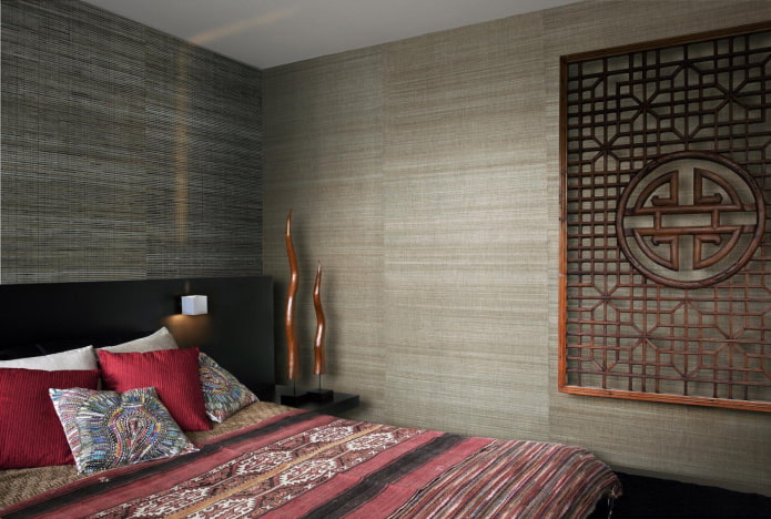 oriental style fabric wallpaper