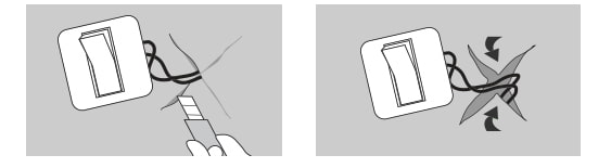 schéma pour coller du papier peint autour des prises et des interrupteurs