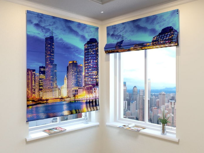 3d roman curtains with the image of the city