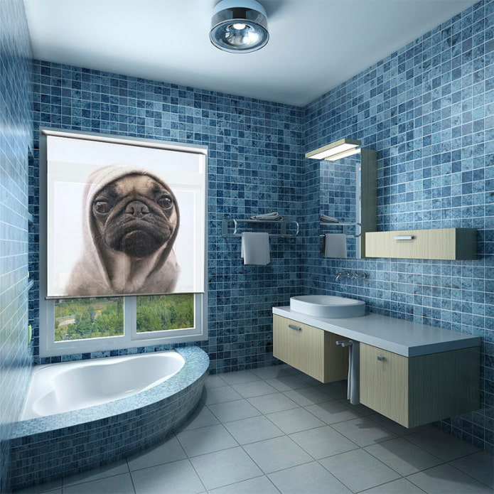 Rideaux 3D dans la salle de bain