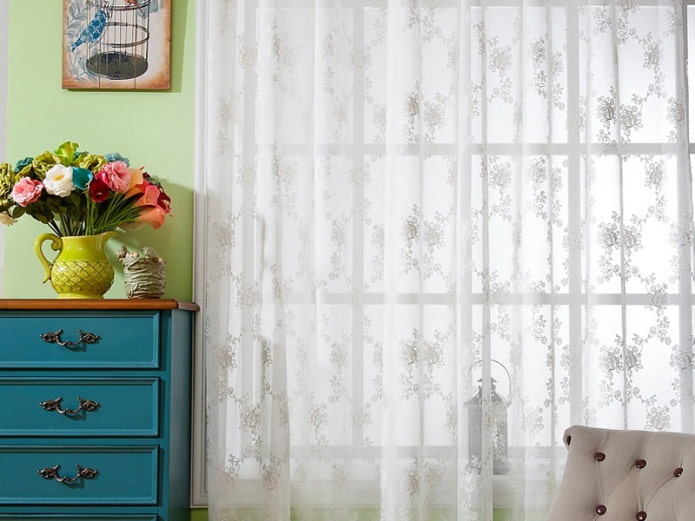 curtains with an openwork pattern