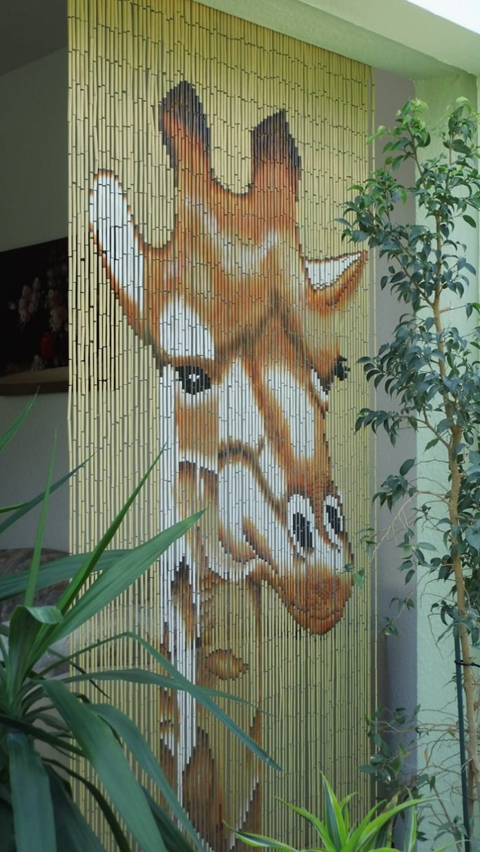 cortinas de bambu animais