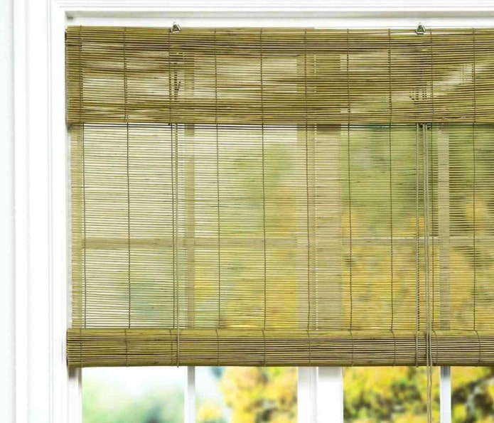 green bamboo roller blinds