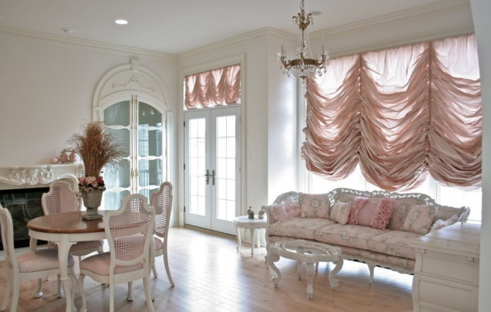 cortinas marquise rosa no interior