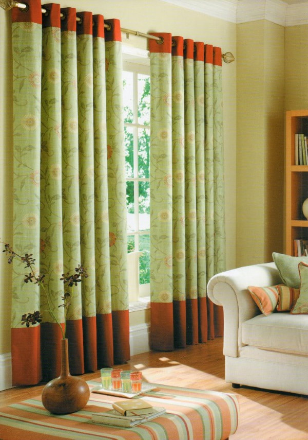 curtains on the grommets in the hall