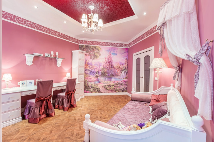 детска стая в розови цветове