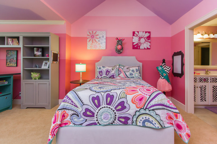 Dormitorio rosa lila