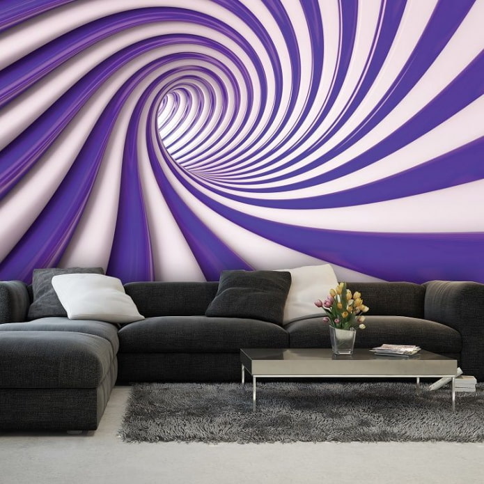 abstraktní 3d tapety v obývacím pokoji