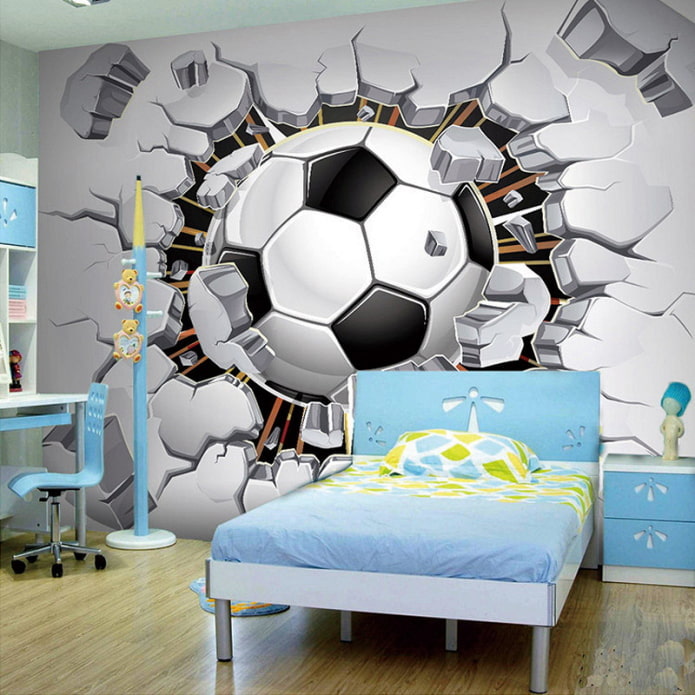 3d photo wallpaper in the interior of the nursery