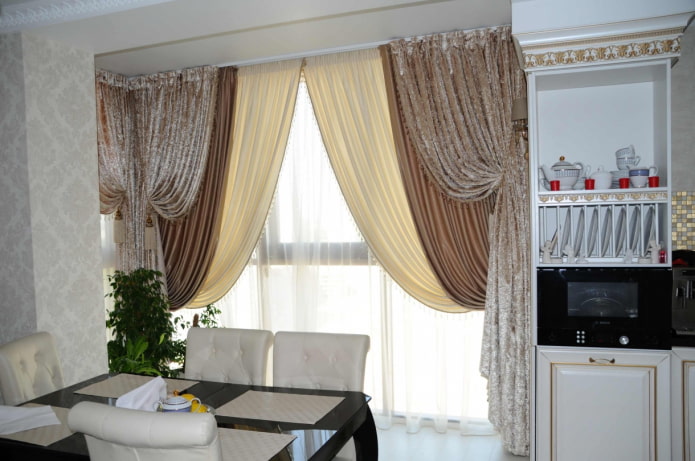velvet italian curtains in the interior