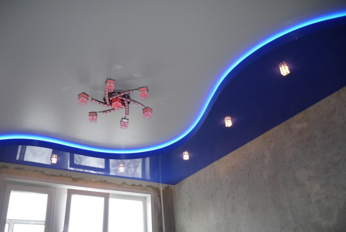 stretch ceiling design with backlight