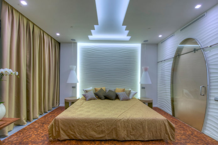 guļamistaba ar oriģinālo LED apgaismojumu