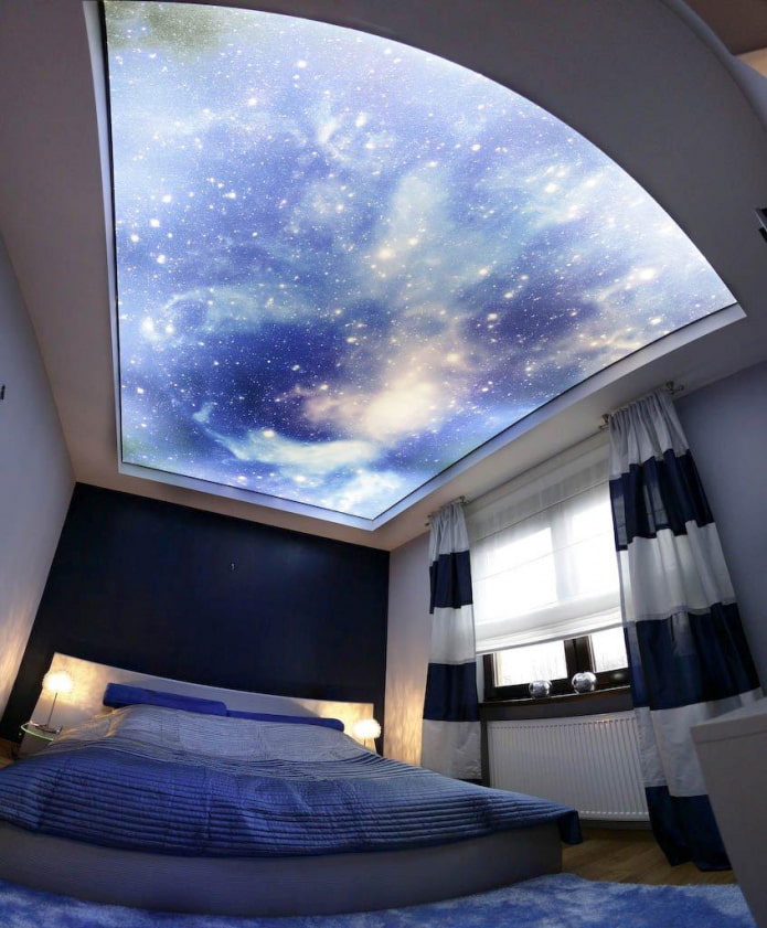 space ceiling in the bedroom