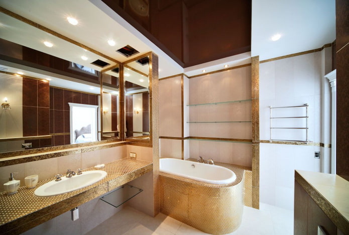 two-tone tensile structure in the bathroom