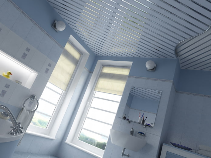 стелажна окачена конструкция в банята