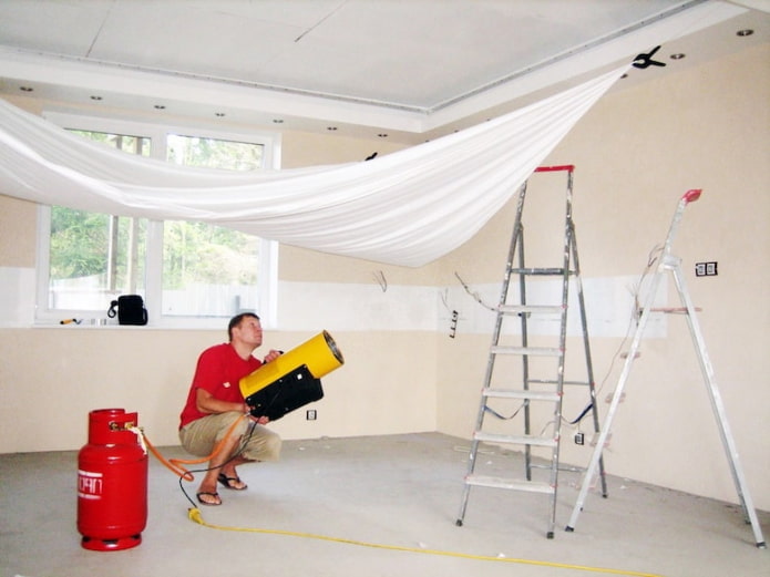 installation d'un plafond tendu